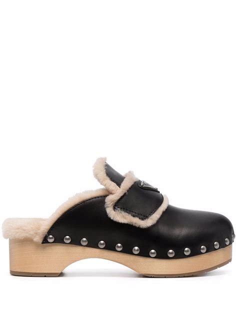 prada clear clogs|prada shearling clog.